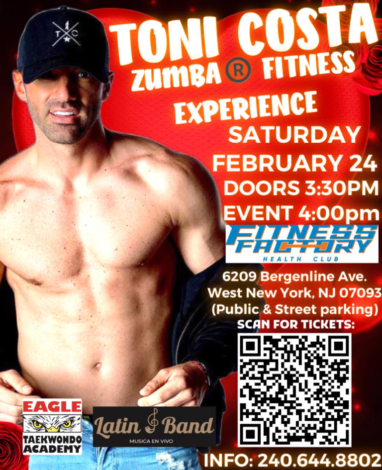 Event - TONI COSTA ZUMBA® EXPERIENCE IN WEST NEW YORK, NJ - West New York, New Jersey - February 24, 2024 | concert tickets