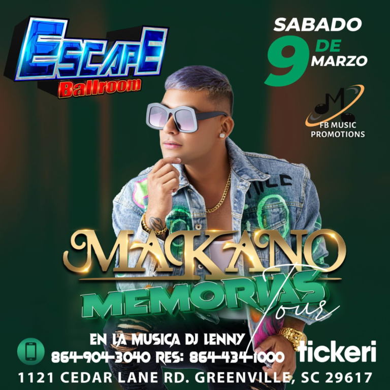 Event - Makano en Escape Ballroom de Greenville, SC - New Venue - Greenville, South Carolina - 9 de marzo de 2024 | concert tickets
