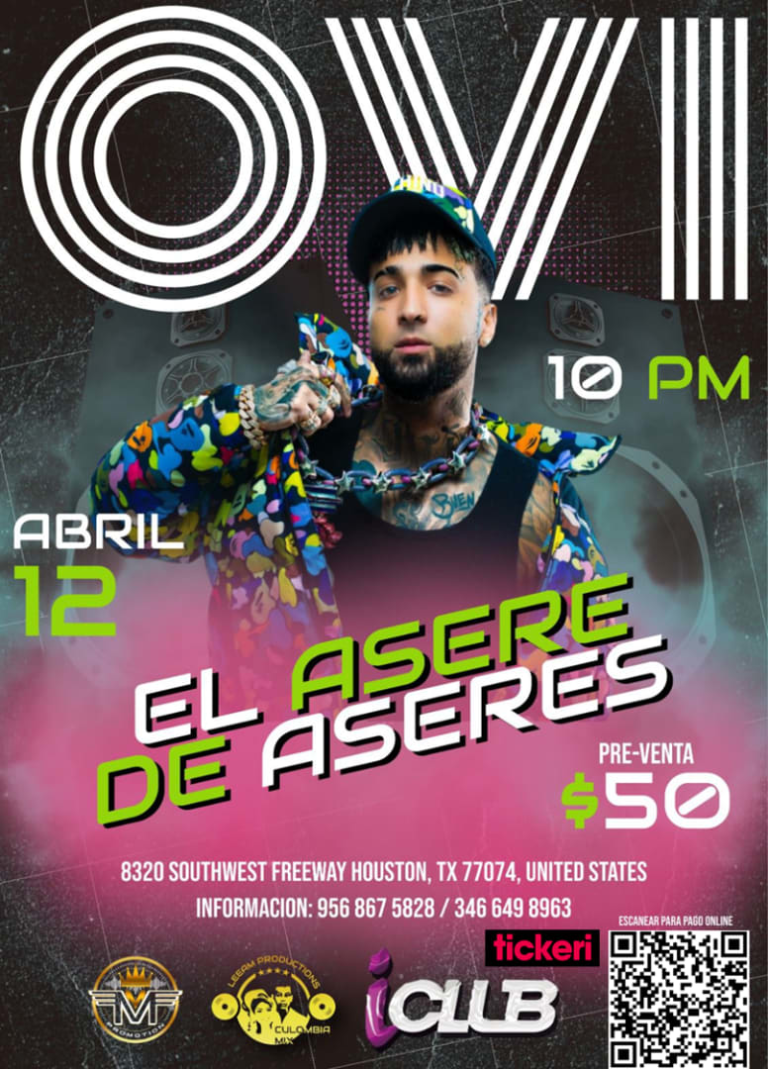 Event - OVI EN CONCIERTO! EL ASERE DE ASERES  - Houston, Texas - April 12, 2024 | concert tickets