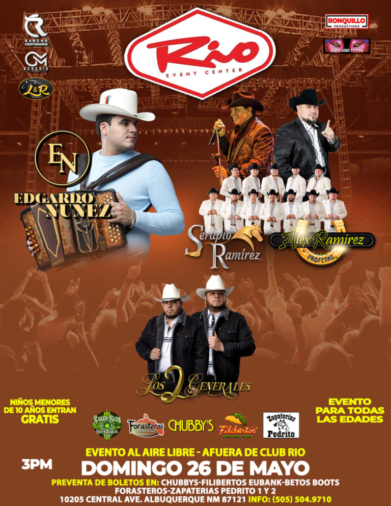 Event - Edgardo Nuñez, Serapio Ramirez, Alex Ramirez y Los Dos Generales - Albuquerque, New Mexico - May 26, 2024 | concert tickets
