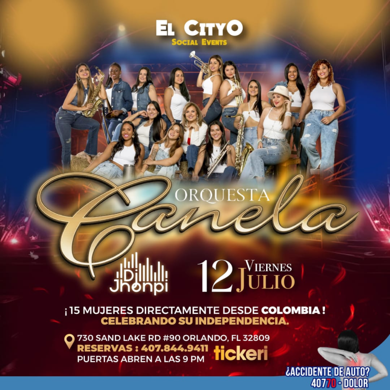 Event - ORQUESTA CANELA DE CALI, COLOMBIA - CELEBRANDO LA INDEPENDENCIA DE COLOMBIA - Orlando, Florida - July 12, 2024 | concert tickets