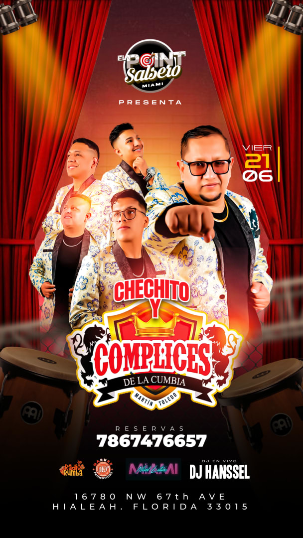 Event - CHECHITO Y LOS COMPLICES DE LA CUMBIA EN MIAMI  - Hialeah, Florida - June 21, 2024 | concert tickets