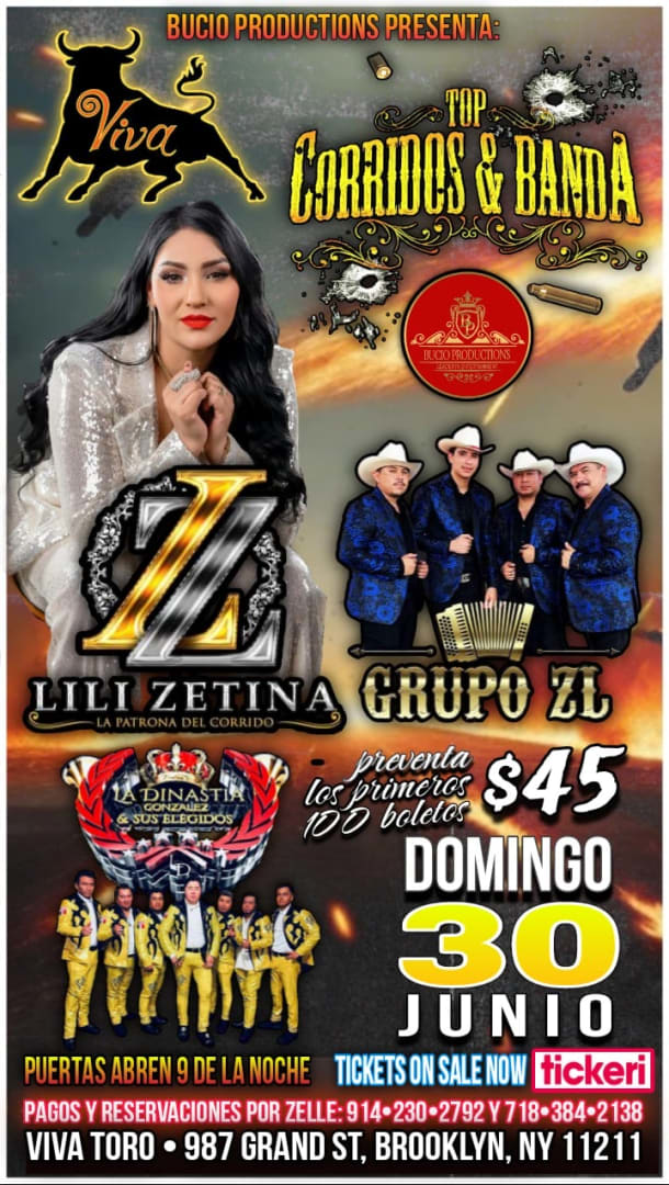 Event - Lili Zetina - Grupo ZL-La Dinastía González y sus Elegidos - Brooklyn, New York - 30 de junio de 2024 | concert tickets