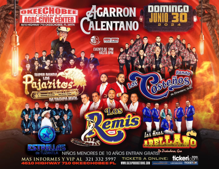 Event - SUPER BANDA LOS PAJARITOS DE TACUPA MICH , LOS REMIS , BANDA LOS COSTEÑOS , HNOS ARELLANO EN VIVO ! - Okeechobee, Florida - June 30, 2024 | concert tickets