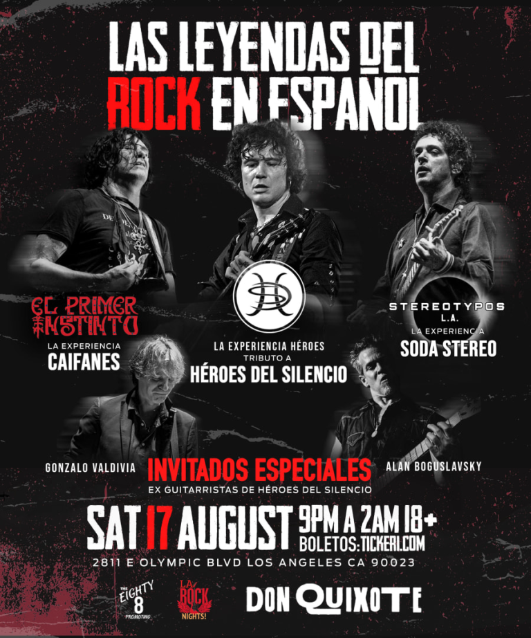 Event - HEROES DEL SILENCIO// CAIFANES// SODA STEREO.. Live Tribute Night!! - Los Angeles, California - August 17, 2024 | concert tickets