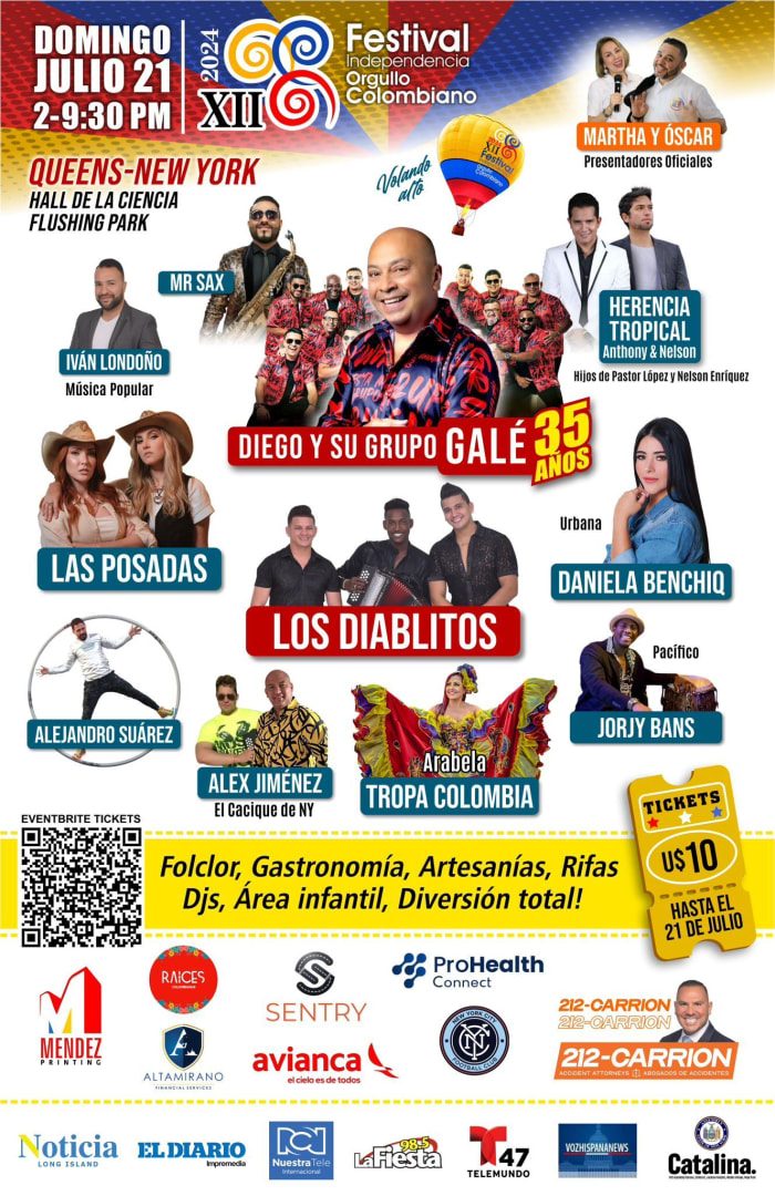 Event - FESTIVAL ORGULLO COLOMBIANO ! - QUEENS, New York - July 21, 2024 | concert tickets
