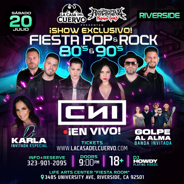 Event - CONCIERTO POP Y ROCK EN ESPAÑOL EN RIVERSIDE - Riverside, California - 20 de julio de 2024 | concert tickets