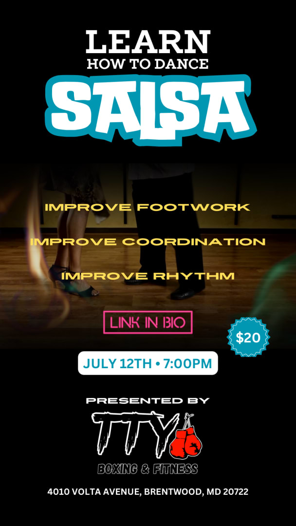 Event - Improve Your Footwork with Salsa - Hosted by TTY Boxing & Fitness - Brentwood, Maryland - July 12, 2024 | concert tickets