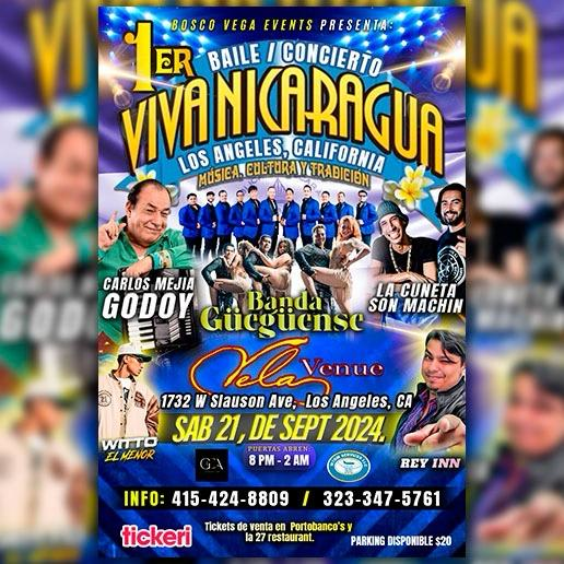 Event - 1ER BAILE CONCIERTO VIVA NICARAGUA! - Los Angeles, California - September 21, 2024 | concert tickets