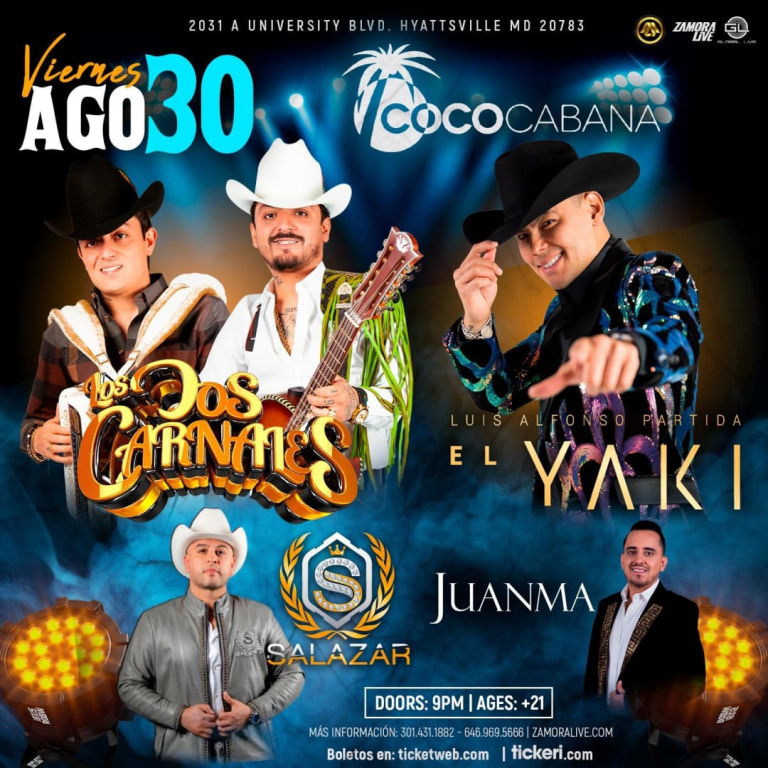 Event - Los Dos Carnales, El Yaki, Juama y Salazar - Adelphi, Maryland - August 30, 2024 | concert tickets