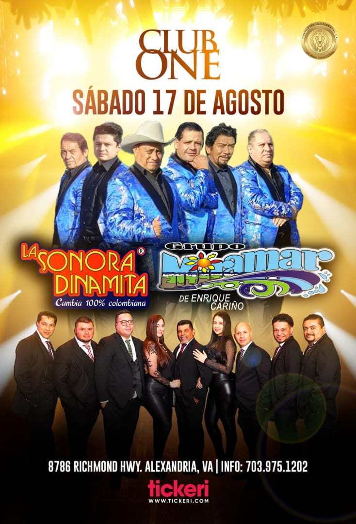 Event - GRUPO MIRAMAR Y LA SONORA DINAMITA!!! - Alexandria, Virginia - August 17, 2024 | concert tickets