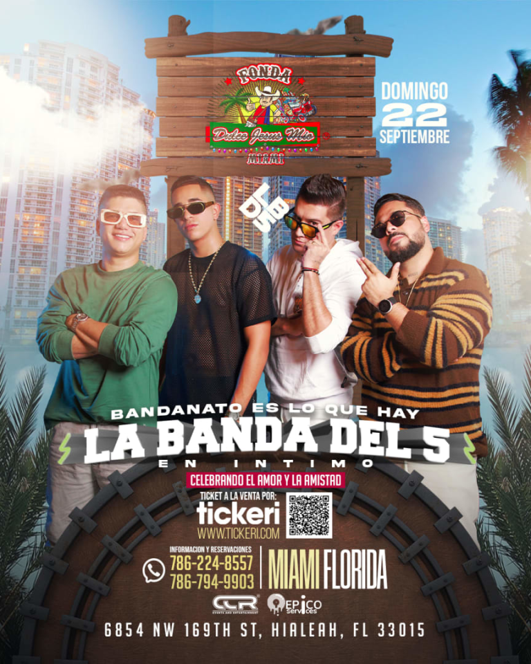 Event - LA BANDA DEL 5 EN CONCIERTO ÍNTIMO  ¡CELEBRANDO EL DIA DEL AMOR Y LA AMISTAD! - Hialeah, Florida - September 22, 2024 | concert tickets