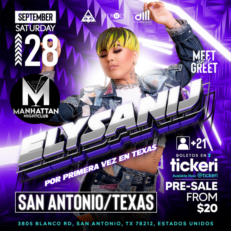 Event - Elysanij @ San Antonio, Texas (Manhattan Night Club)  - San Antonio, Texas - September 11, 2024 | concert tickets