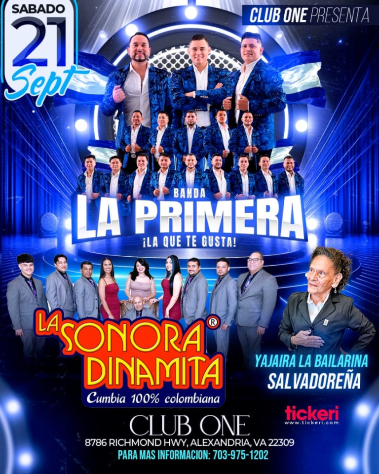 Event - BANDA LA PRIMERA LA QUE TE GUSTA, LA SONORA DINAMITA Y INVITADA ESPCIAL YAJAIRA LA BAILARINA SALBADOREÑA!!! - Alexandria, Virginia - September 21, 2024 | concert tickets