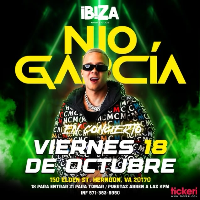Event - NIO GARCÍA EN CONCIERTO VIERNES 18 DE OCTUBRE  - Herndon, Virginia - October 18, 2024 | concert tickets