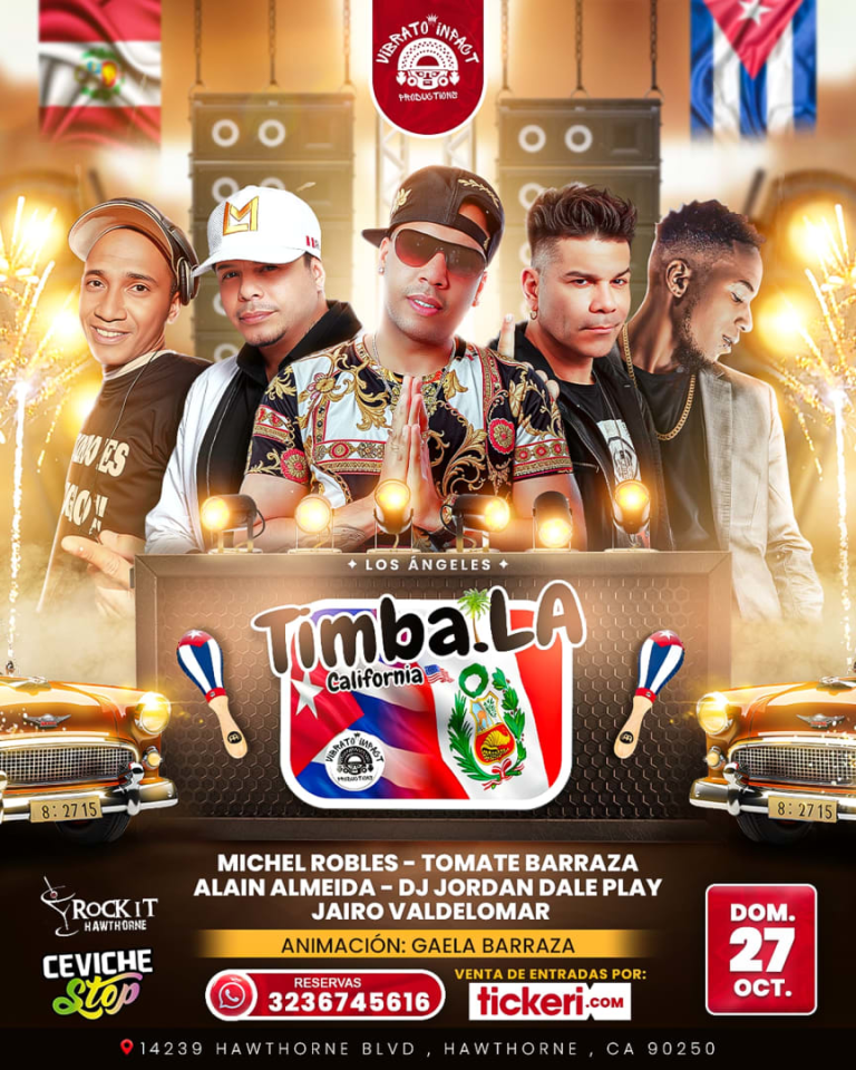 Event - Míchel Robles, Tomate Barraza, Alain Almeida, Jairo Valderomar y DJ Jordan - Hawthorne, California - October 27, 2024 | concert tickets