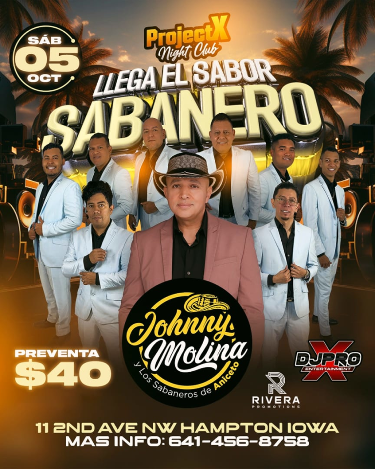 Event - JOHNNY MOLINA & ANICETO MOLINA & LOS SABANEROS  - Hampton, Iowa - October 5, 2024 | concert tickets