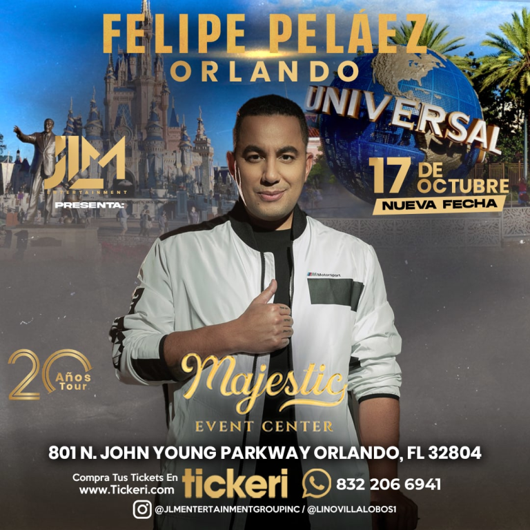 Event - FELIPE PELAEZ EN CONCIERTO - ORLANDO ! - Orlando, Florida - October 17, 2024 | concert tickets