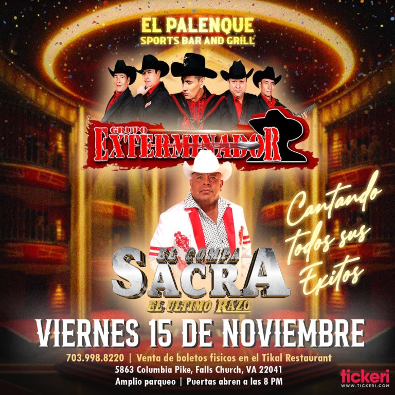 Event - GRUPO EXTERMINADOR Y EL COMPA SACRA EN CONCIERTO !!! - Falls Church, Virginia - November 15, 2024 | concert tickets