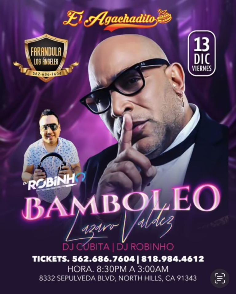Event - BAMBOLEO DE CUBA "Lazaro Valdez" - NORTH HILLS , California - December 20, 2024 | concert tickets