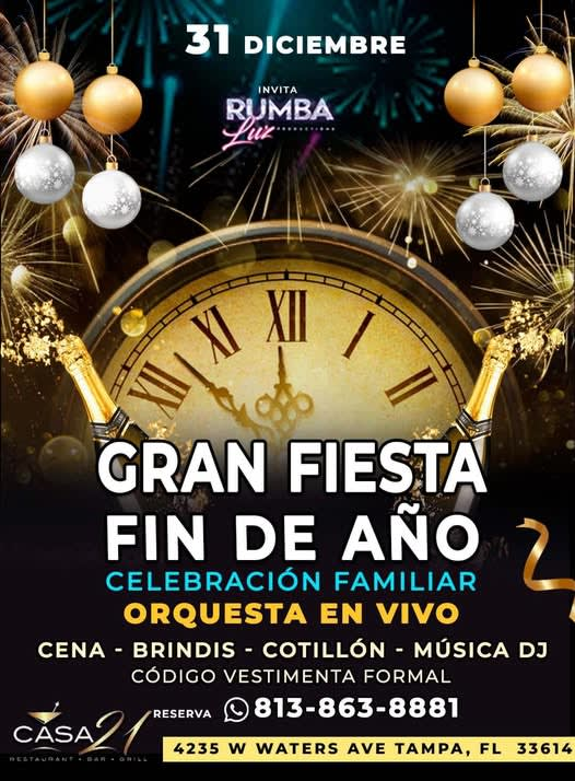 Event - LA GRAN FIESTA FIN DE ANO EN TAMPA ( ORQUESTA EN VIVO)  - Tampa, Florida - December 31, 2024 | concert tickets