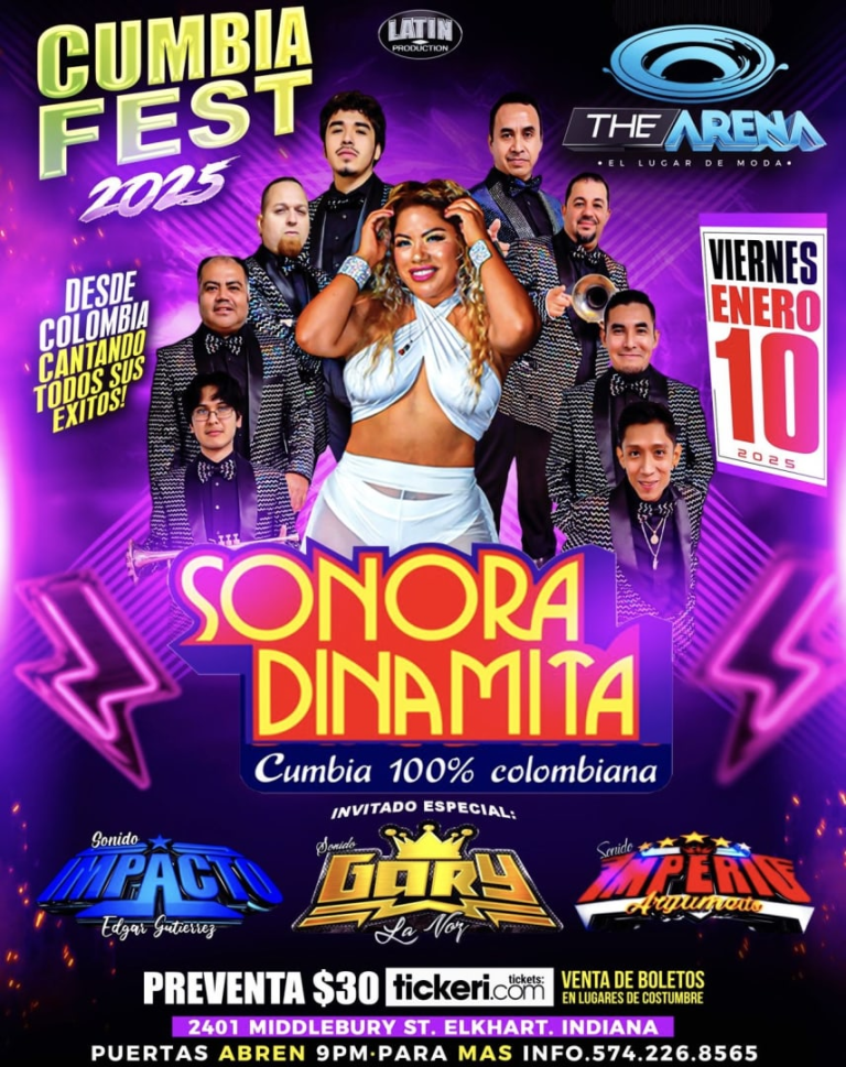 Event - LA SONORA DINAMITA CUMBIA FEST 2025 - Elkhart, Indiana - January 10, 2025 | concert tickets