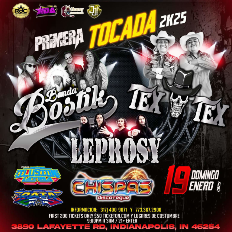Event - TEX TEX, BANDA BOSTIK y LEPROSY en INDIANAPOLIS - Indianapolis, Indiana - January 19, 2025 | concert tickets