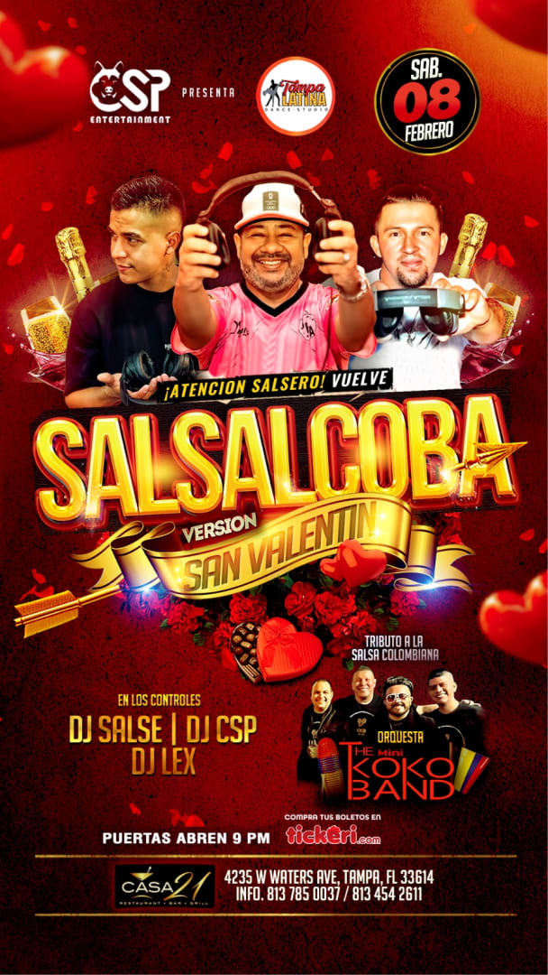 Event - SALSALCOBA "Tributo a la salsa colombiana, Golpe & Alcoba" - Tampa, Florida - February 8, 2025 | concert tickets