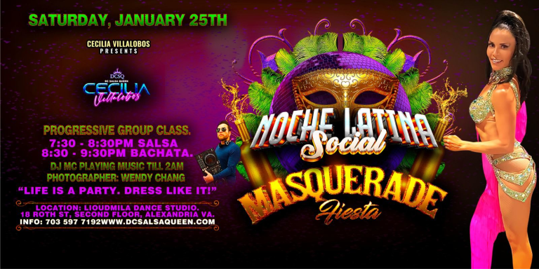 Event - Noche Latina Masquerade Fiesta: Latin Social Dancing & Salsa/Bachata Class - Alexandria, Virginia - January 25, 2025 | concert tickets