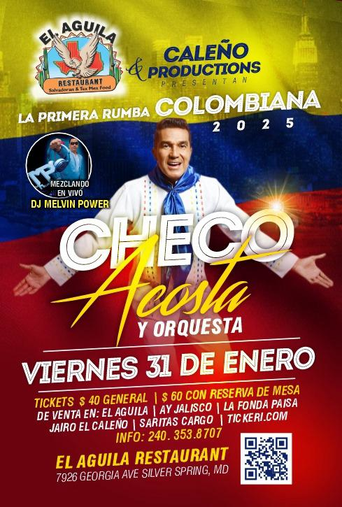 Event - Checo Acosta y su Orquesta - Silver Spring, Maryland - January 31, 2025 | concert tickets