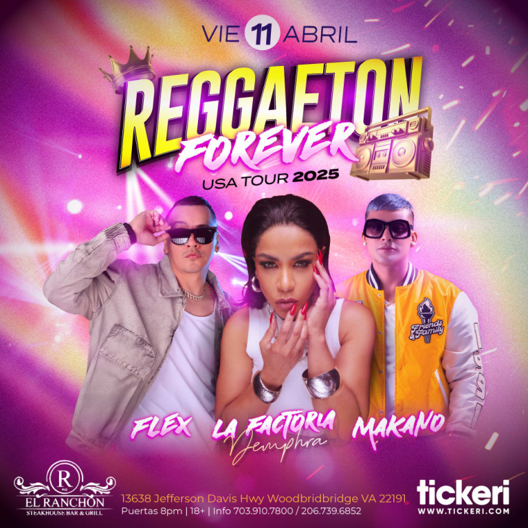 Event - FLEX, LA FACTORIA Y MAKANO EN VIVO EN VIRGINIA - Woodbridge, Virginia - April 11, 2025 | concert tickets