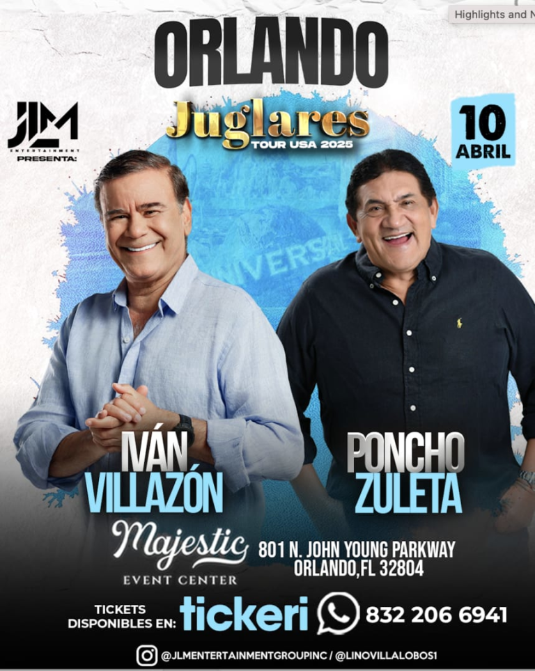 Event - IVAN VILLAZON Y PONCHO ZULETA ¡JUGLARES USA TOUR 2025! - Orlando (Florida) - Orlando, Florida - April 10, 2025 | concert tickets