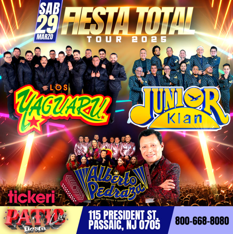 Event - FIESTA TOTAL CON LOS YAGUARU, ALBERTO PEDRAZA Y JUNIOR KLAN EN NEW JERSEY - Passaic, New Jersey - March 29, 2025 | concert tickets