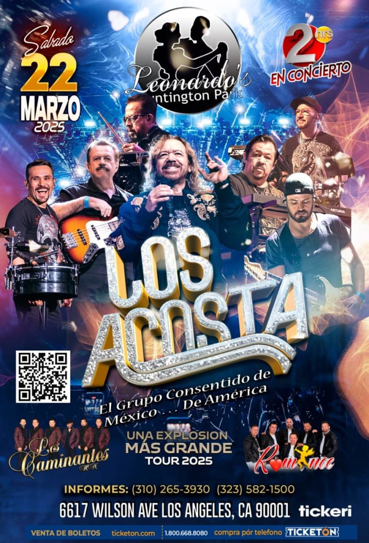 Event - LOS ACOSTA (2 HORAS CONCIERTO) @ LEONARDOS HP - Los Angeles, California - March 22, 2025 | concert tickets