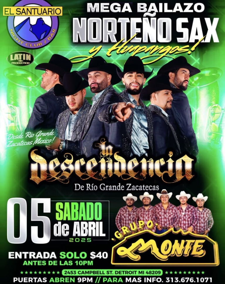 Event - La Descendencia de Río Grande y Grupo Monte - Detroit, Michigan - April 5, 2025 | concert tickets