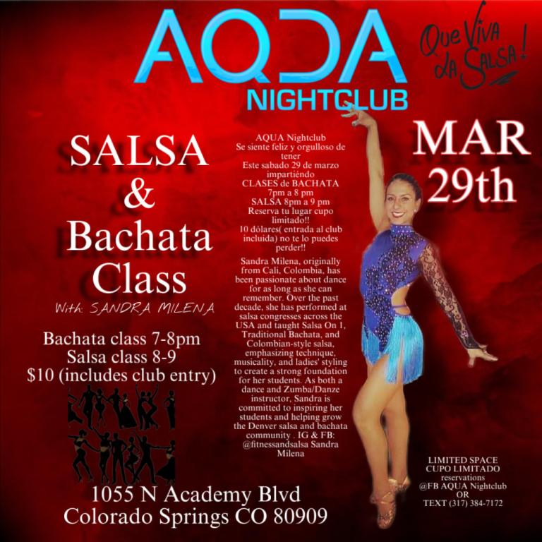 Event - SALSA AND BACHATA CLASS WITH SANDRA MILENA - Colorado Springs, Colorado - 29 de marzo de 2025 | concert tickets