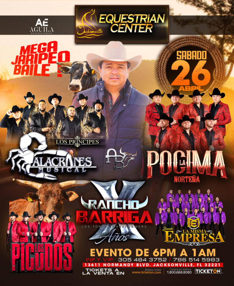 Event - Alacranes Musical, La Pócima Norteña y más en el Mega Jaripeo Baile del Jacksonville Equestrian Center - Jacksonville, Florida - April 26, 2025 | concert tickets