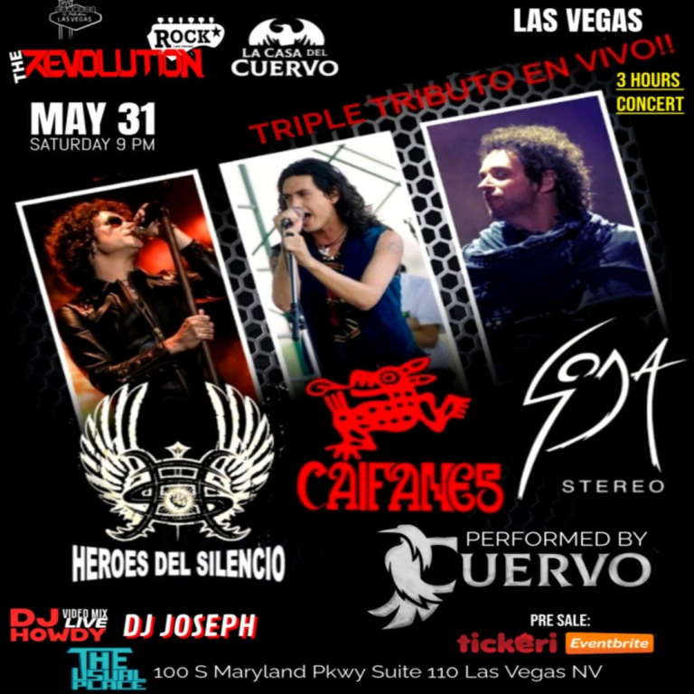 Event - Homenaje a las 3 iconicas bandas del Rock EnEspañol   - Las Vegas, Nevada - May 31, 2025 | concert tickets