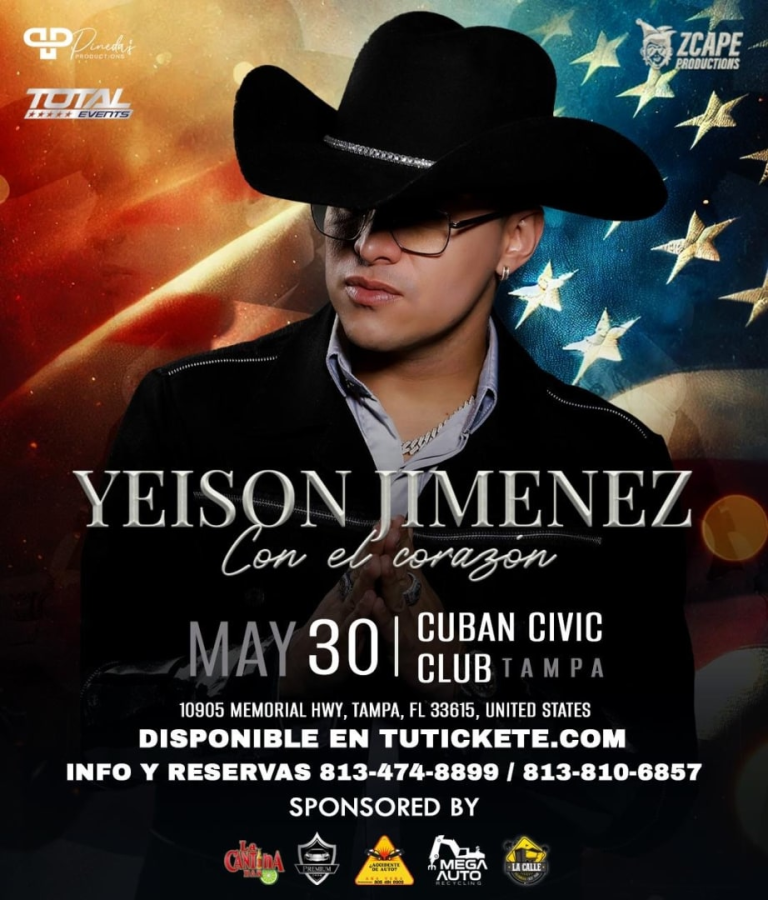 Event - Yeison Jimenez en Concierto!!! - Tampa, Florida - May 30, 2025 | concert tickets