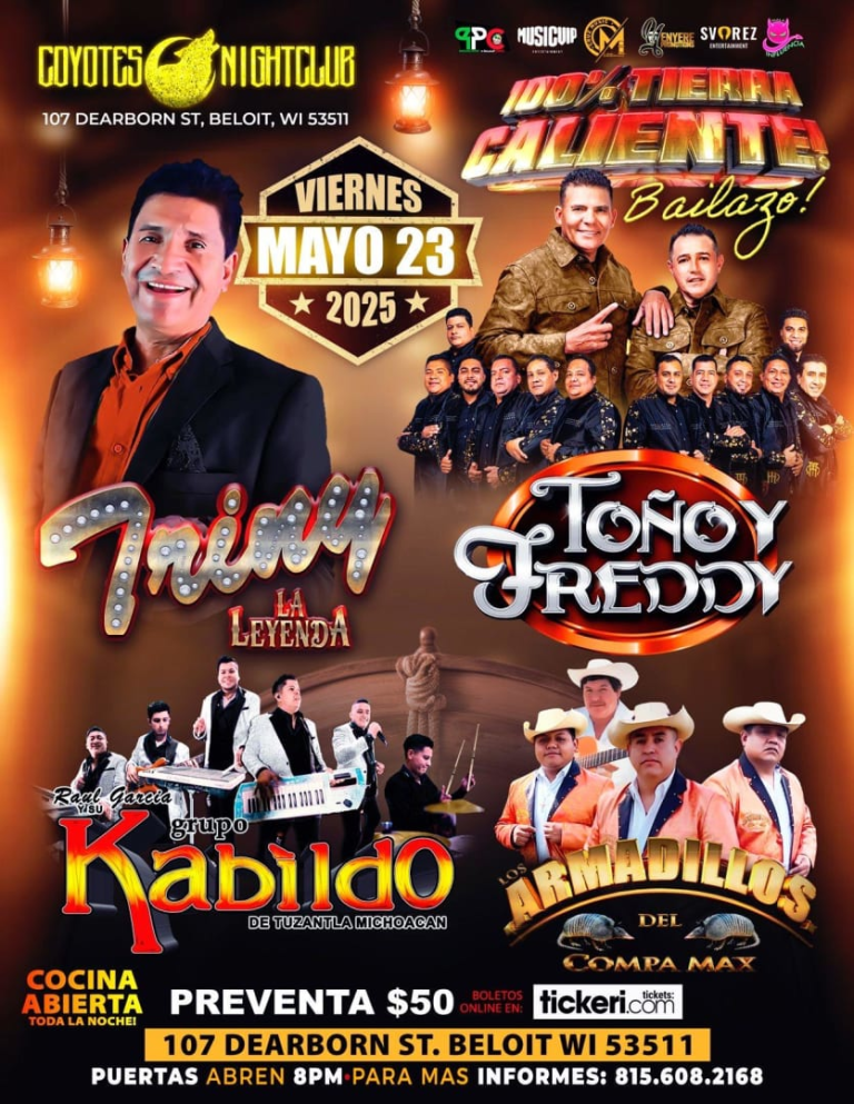 Event - Triny La Leyenda, Toño y Freddy y Grupo Kabildo – Bailazo Tierra Caliente en Beloit, WI - Beloit, Wisconsin - May 23, 2025 | concert tickets