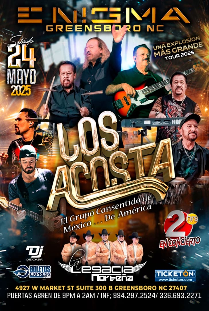 Event - LOS ACOSTA  - Greensboro, North Carolina - May 24, 2025 | concert tickets