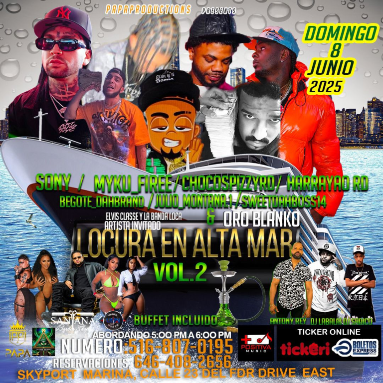Event - Locura en Altamar Fiesta en barco! - New York, New York - June 8, 2025 | concert tickets