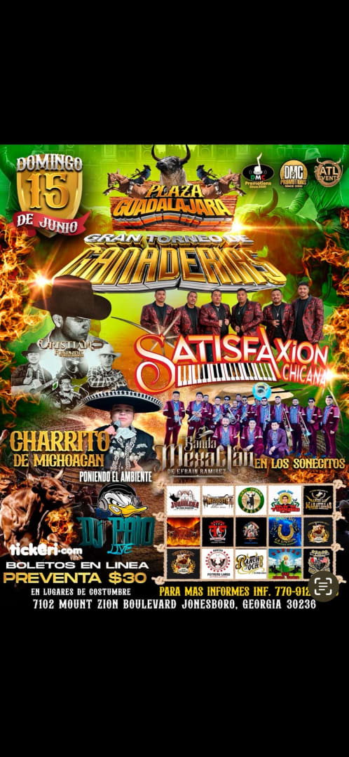 Event - JARIPEO TORNEO DEL REY DE ATLANTA PRIMERA ELIMINATORIA  - Jonesboro, Georgia - June 15, 2025 | concert tickets