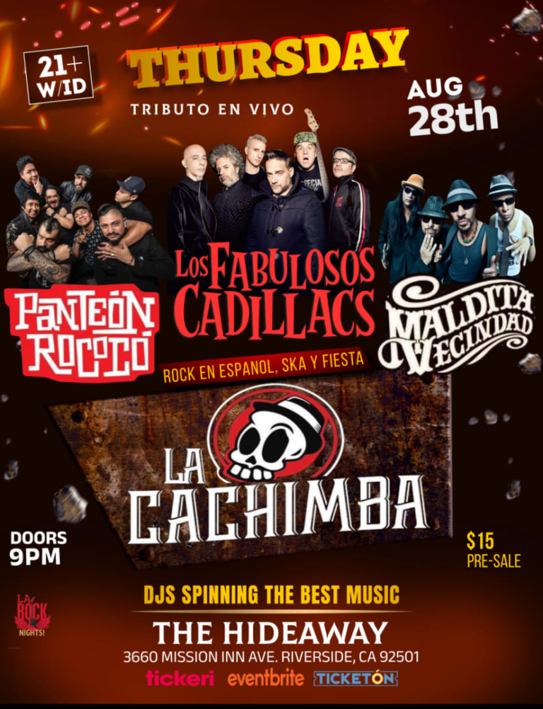 Event - PANTEON ROCOCO\\ FABULOSOS CADILLACS\\ MALDITA VECINDAD.. Live Tribute Night!! - Riverside, California - August 28, 2025 | concert tickets