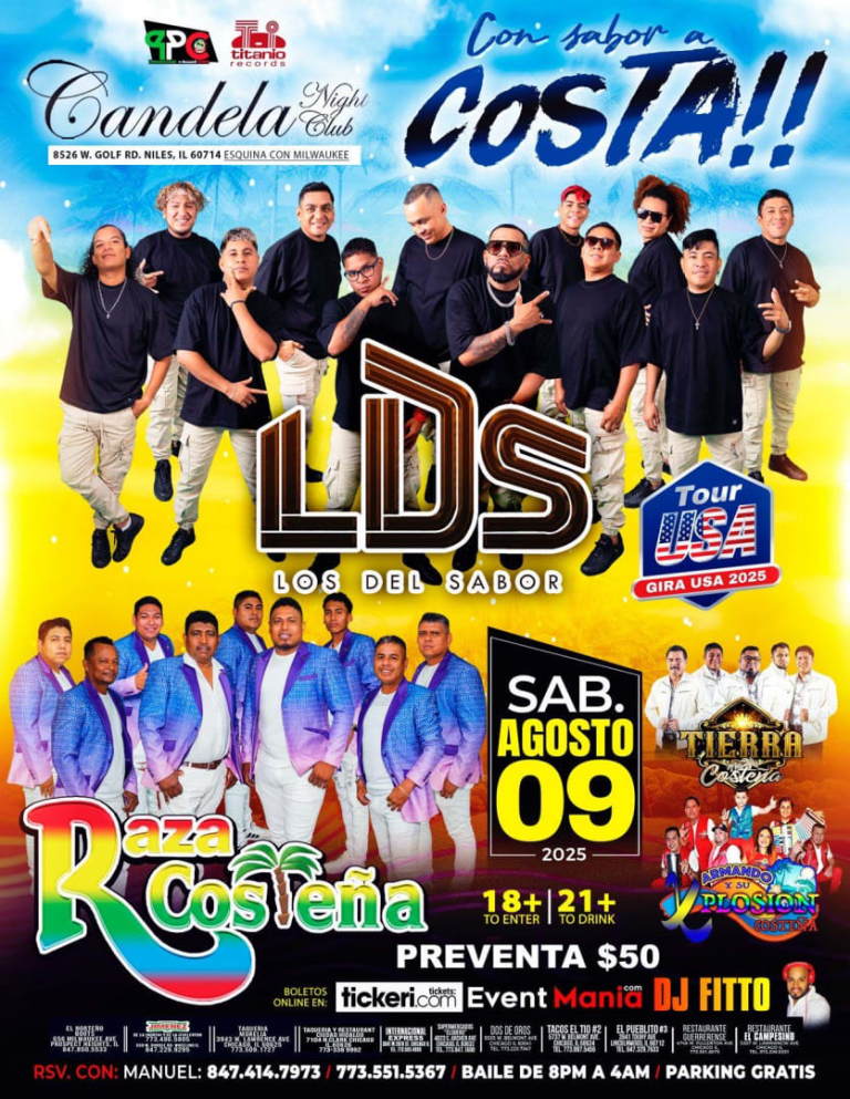 Event - Los del Sabor, Raza Costeña y Tierra Costeña – Bailazo Costeño en Candela Night Club | Niles, IL – Sábado 9 de Agosto - Niles, Illinois - August 9, 2025 | concert tickets