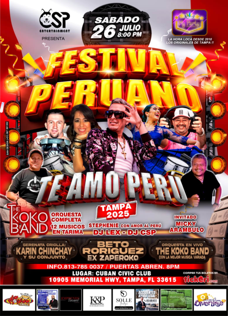 Event - Festival Peruano de Tampa "Te Amo Peru" 2026 - Tampa, Florida - July 26, 2025 | concert tickets