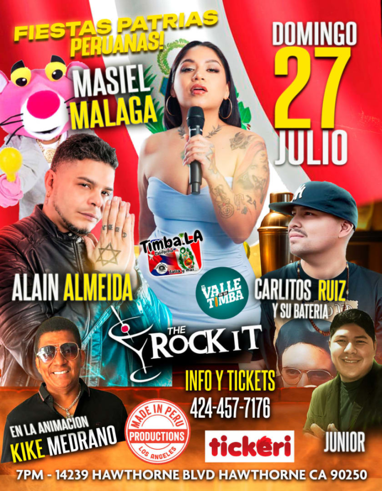 Event - Fiestas Patrias Peruanas 2025  - Masiel Málaga en Vivo - Alain Almeida Ex Mayimbe - Carlitos Ruiz y Su Bateria - Junior Chavez - Kike Medrano - Hawthorne, California - July 27, 2025 | concert tickets