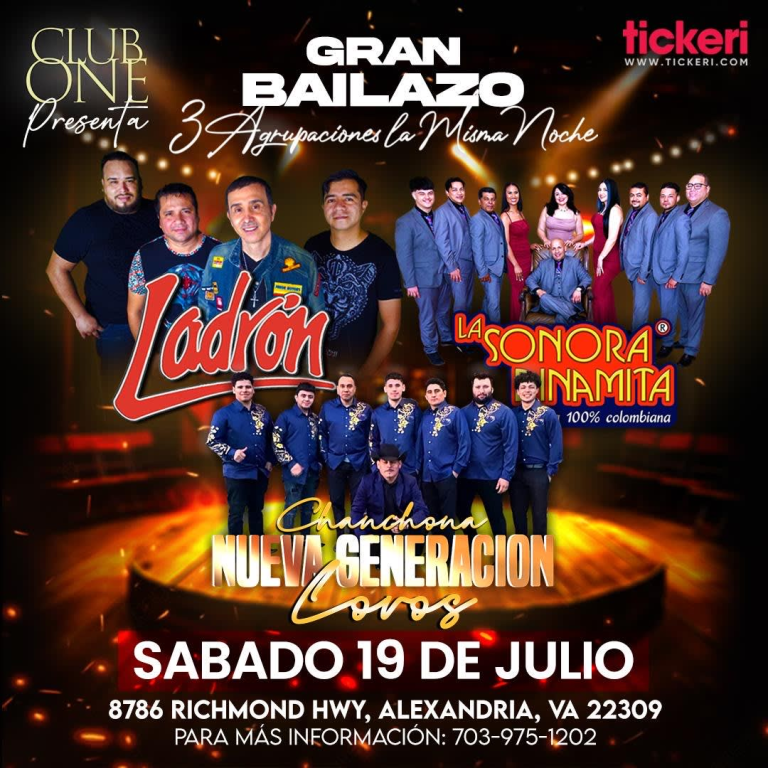 Event - GRUPO LADRÓN, LA SONORA DINAMITA Y CHANCHONA NUEVA GENERACIÓN LOVOS!!!! - Alexandria, Virginia - July 19, 2025 | concert tickets