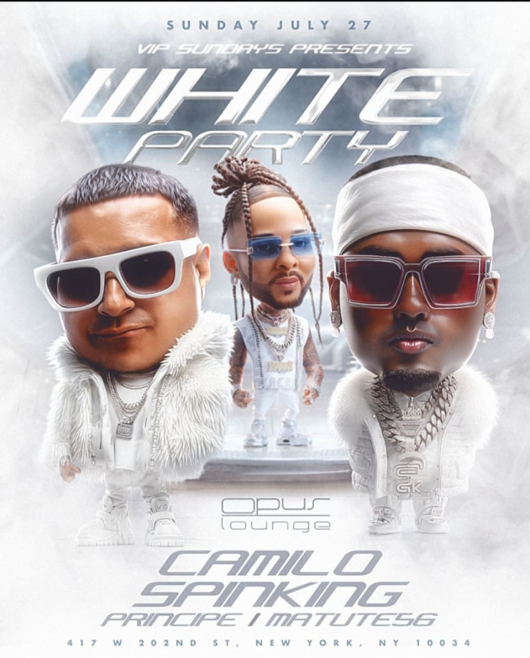 Event - VIP Sundays All White Party DJ Camilo Live With DJ Spinking At Opus Lounge  - New York, New York - July 27, 2025 | concert tickets