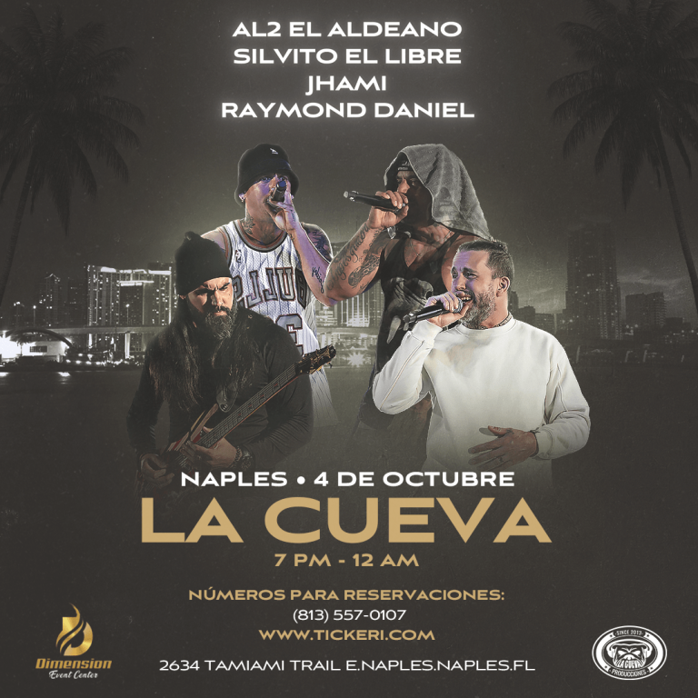 Event - La Cueva Presenta: Al2 El Aldeano, Silvito El Libre, Jhamy y Raymond Daniel. - Naples, Florida - October 4, 2025 | concert tickets
